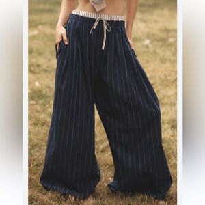 Anthropologie Mixed Stripe Wide Leg Pants